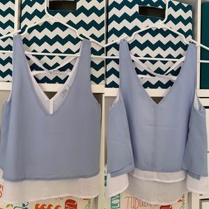 Blue and white tank top